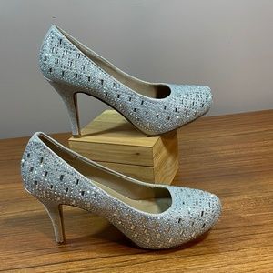 Delicacy - Sparkly Silver High-Heel Pumps